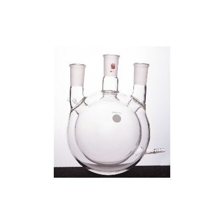 Synthware FLASK, ROUND BOTTOM, THREE NECK, FULL JACKET, 500mL, 29/42 JOINT F208450